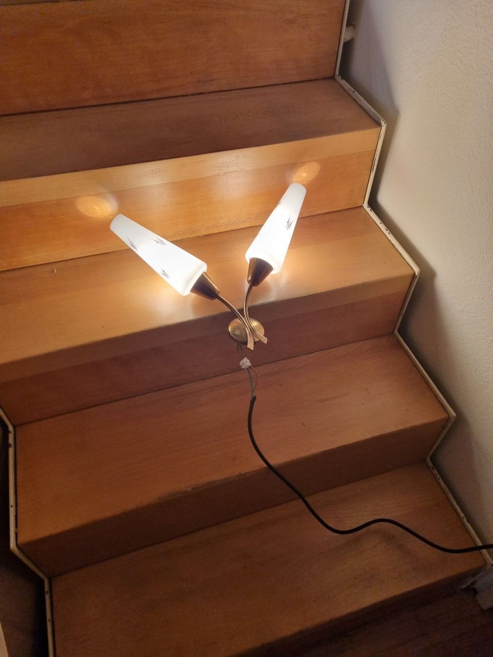 Lampade: Französische Messing Wandlampe – Usato da Basel venduto da Jcva 5