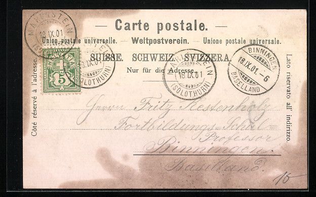 Cartoline postali: Mariastein, Ansicht vom Hotel de la Post – Usato da Berlin venduto da bartko-reher 1