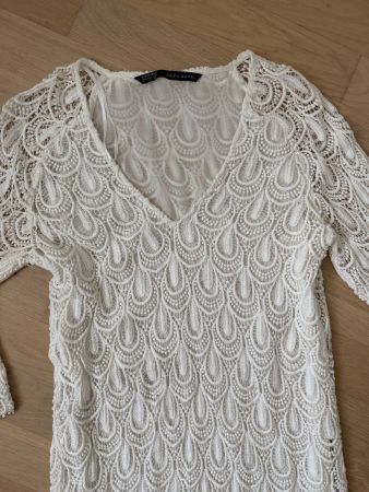 Zara Kleid weiss gehäkelt Gr. S guter Zustand