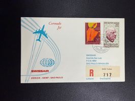 Swissair Erstflugbrief Zürich - Sao Paulo ab FL 1968