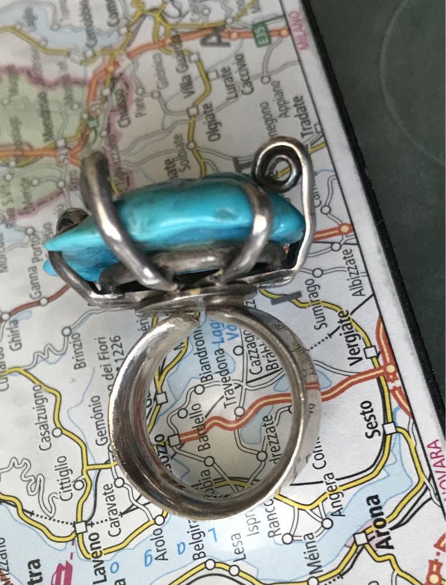 Ringe: Ring mit großem Türkis, Silber, Handarbeit, Unikat – Gebraucht aus Meilen von delta-da-spica 5