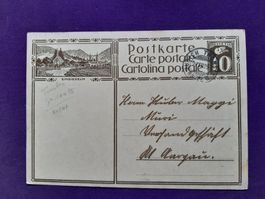 Postkarte von 1929 mit Motiv Einsiedeln von ZH nach Aarau