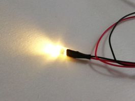 LED warmweiss 3mm, randlos, verkabelt