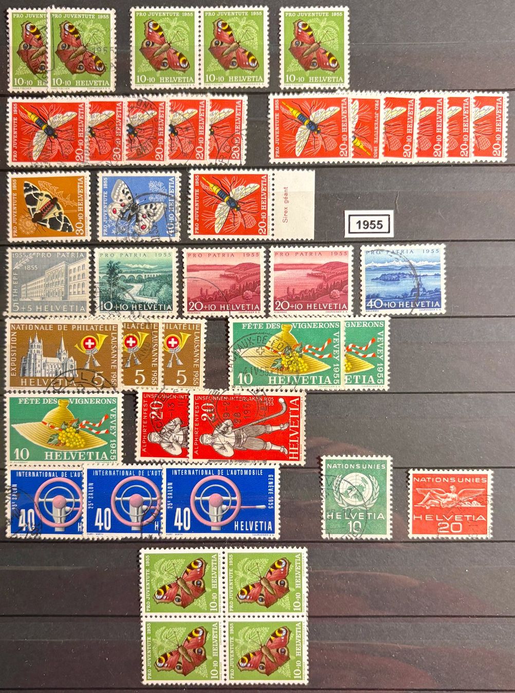 Tutti i francobolli: Timbres suisses 1955 Papillons – Usato da Lausanne venduto da Cabessa