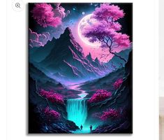 DIY Malen nach Zahlen Set, Berglandschaft, 40x50cm, Neu!