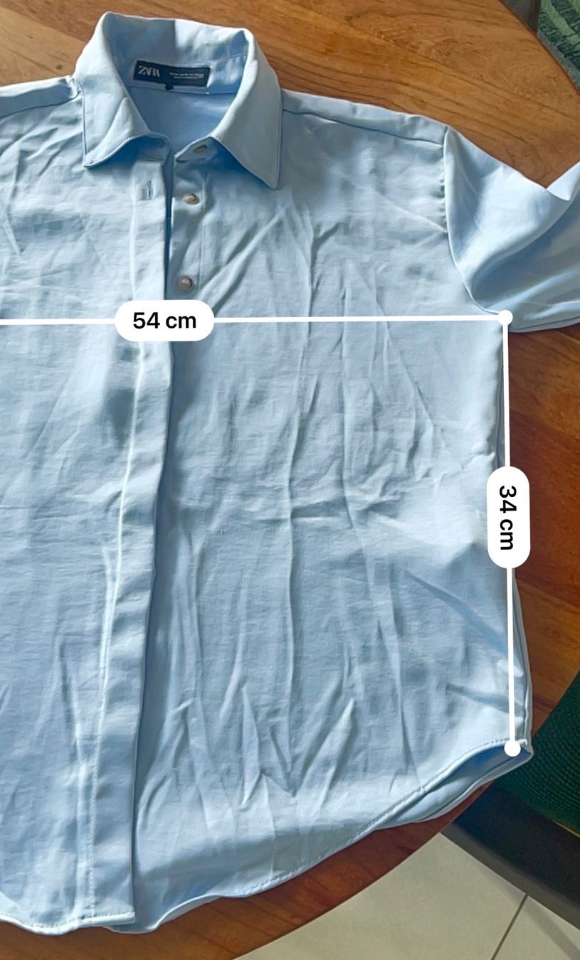 Zara Camicette: ZARA Satin-Bluse, hellblau,  Grösse M – Usato da Wangen b. Olten venduto da VeraHa 1
