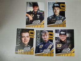 5 Autogrammkarten, Max Kruse Racing / 2x mit Unterschrift