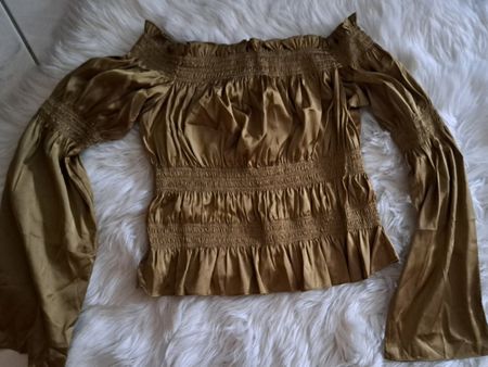 Lost ink Bluse, Gr. S, Khaki, Neu mit Etikett