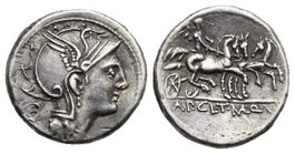 Ap. Claudius Pulcher, T. Manlius Mancinus AR Denarius