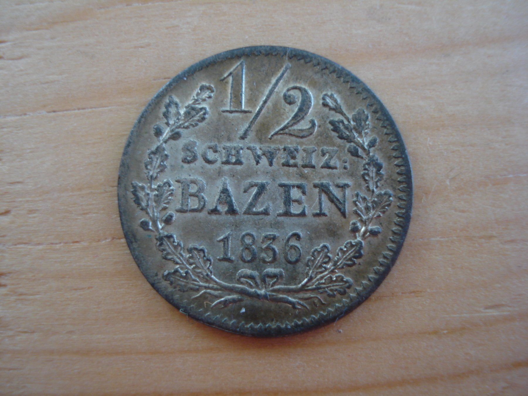 Tutti le monete: (D) Graubünden 1/2 Batz 1836  UNZ- – Usato da Erlach venduto da Net-Coins 1