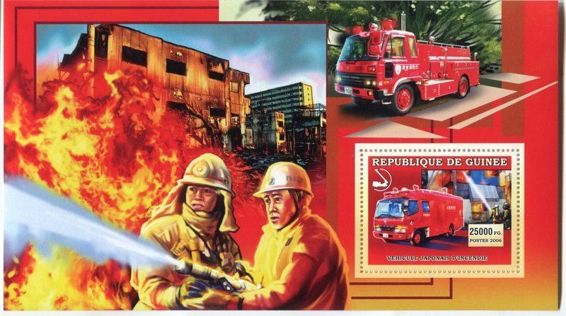 Alle Briefmarken: Block "Feuerwehr". Guinea – Neu und originalverpackt aus Basel von Butsch5