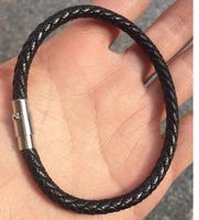LEDERSEIL ARMBAND SCHWARZ,MAGNETISCHER VERSCHLUSS NEU