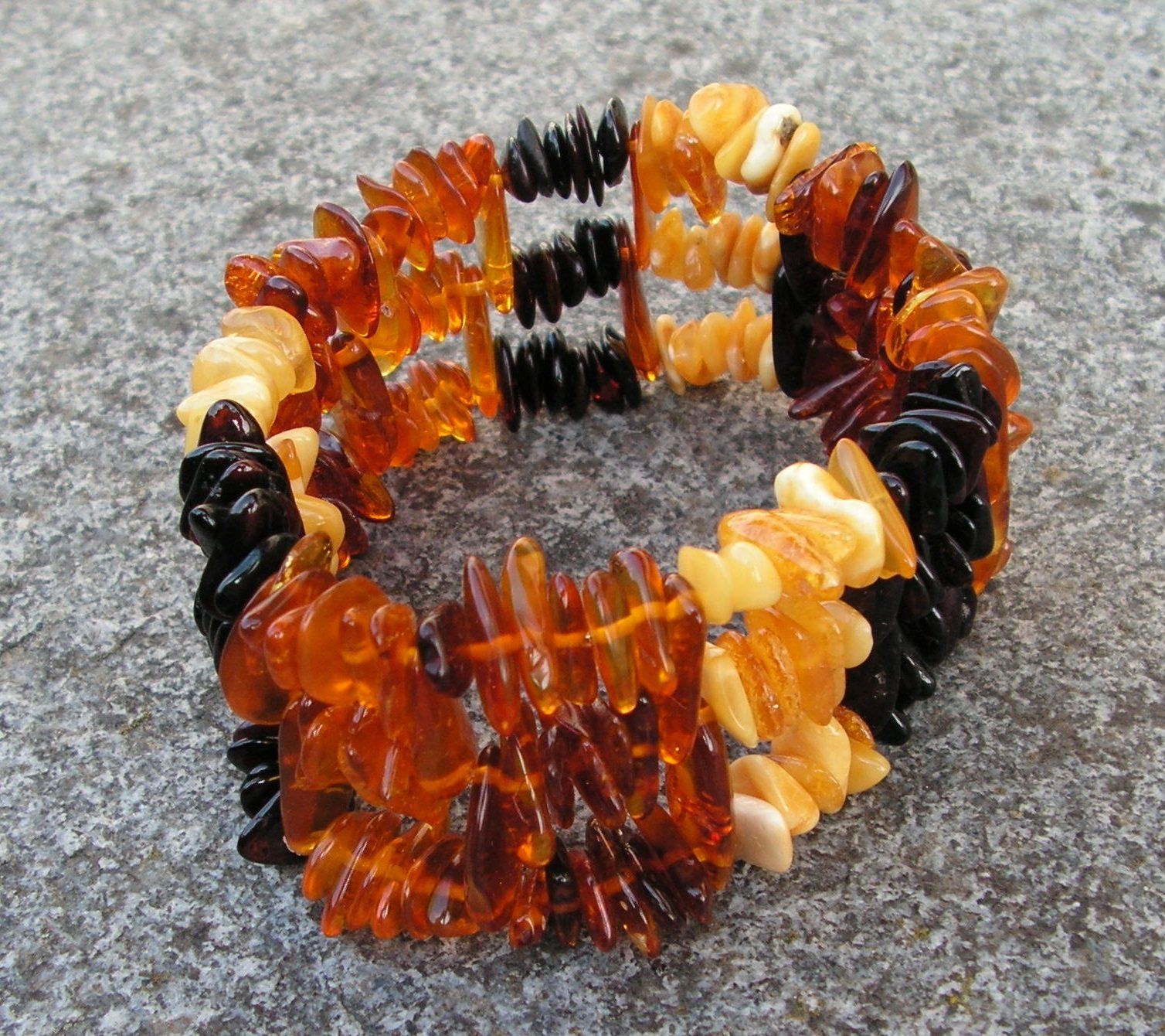 Armbänder & -reifen: ♥ ARMBAND / Baltischer Bernstein / MULTICOLOR / DREIREIHIG – Neu (gemäss Beschreibung) aus Derendingen von Editka 3