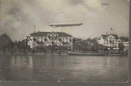 carte postale Lindau avec Zeppelin