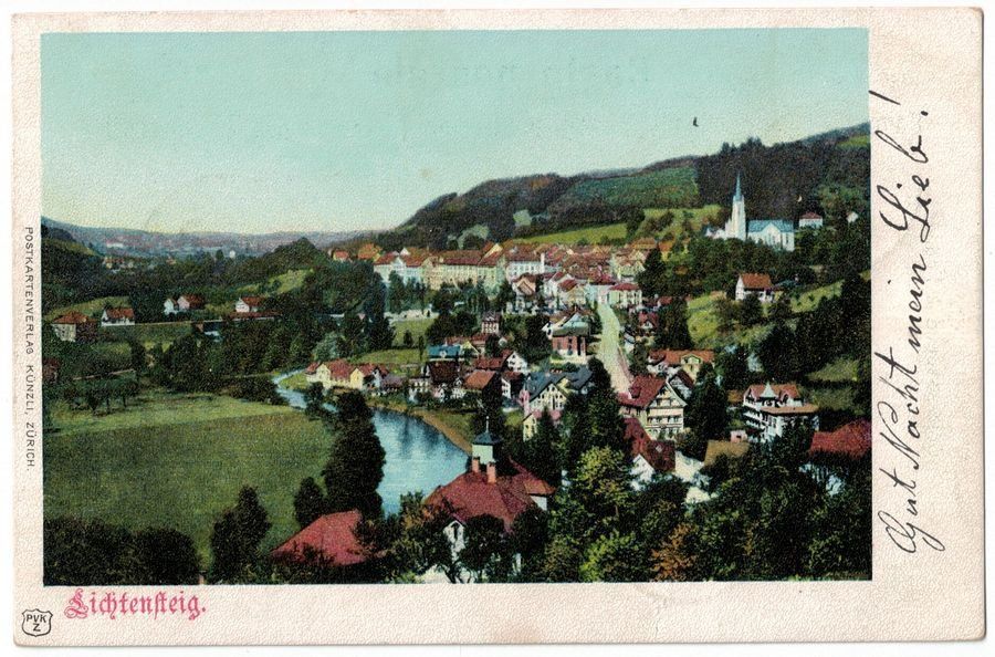 Cartoline postali: Lichtensteig, gelaufen 1900 – Usato da Frauenfeld venduto da POML