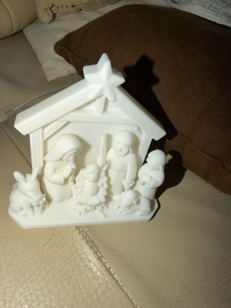 Presepe natalizio bianco statuina come nuovo