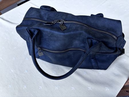 Bowlingtasche in Wildlederoptik, grauschwarz