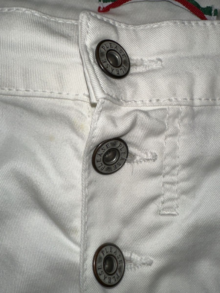 Please Jeans Pantaloni: Please Gr. L weiss einf. Bundweite 39 cm – Usato da Heiden venduto da fam_797q 1