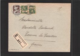 R-Brief Luzern - Frankreich, Kehrdruck , 18.Xl.32