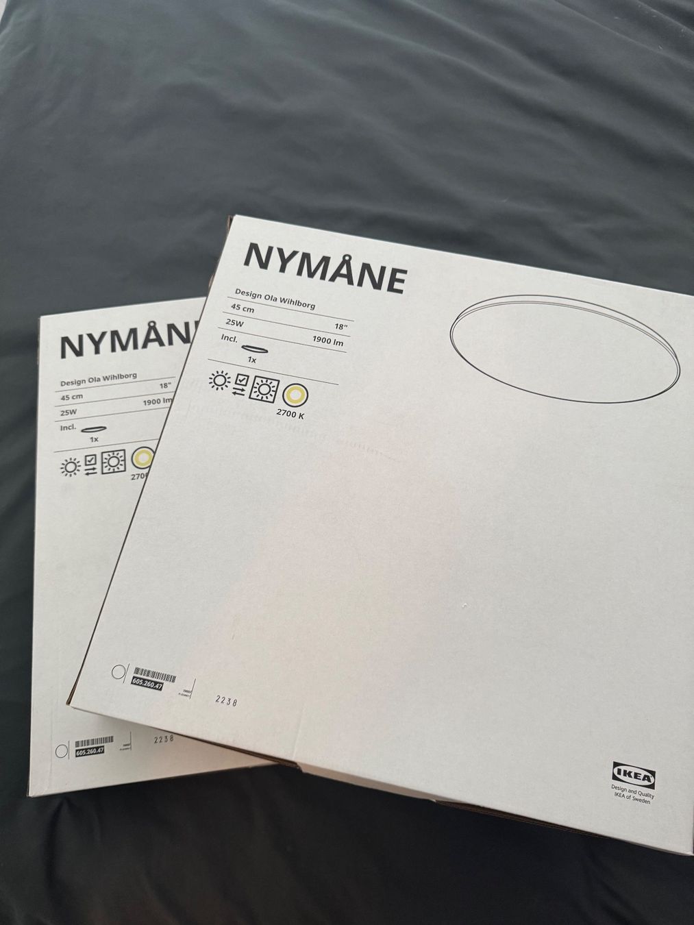 Ikea Kronleuchter & Deckenlampen: 2x IKEA NYMÅNE LED-Deckenleuchte 45 cm – Gebraucht aus Chur von USK_Master