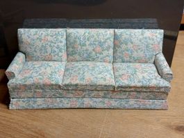 Blumenmuster Sofa für Puppenhaus - vintage