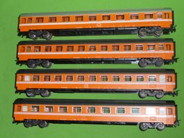 Eurofima Zug anonym 2x 2.Kl. Märklin 4166 + 2x 1.Kl. Mä 4148