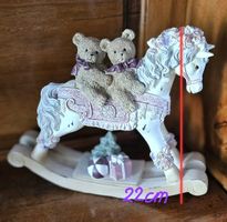 Schaukelpferd mit Teddybären 22cm, Dekoration