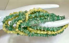 Aventurin & gelbe Jade Longketten 87cm handgefertigt Unikate