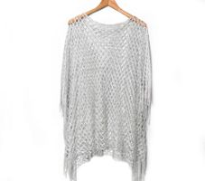 stylische Netz Bluse/Tunika, silber/gold/grün/schwarz,1 Size