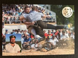 Original Autogrammkarte Florian Gnägi Schwingerkönig signier