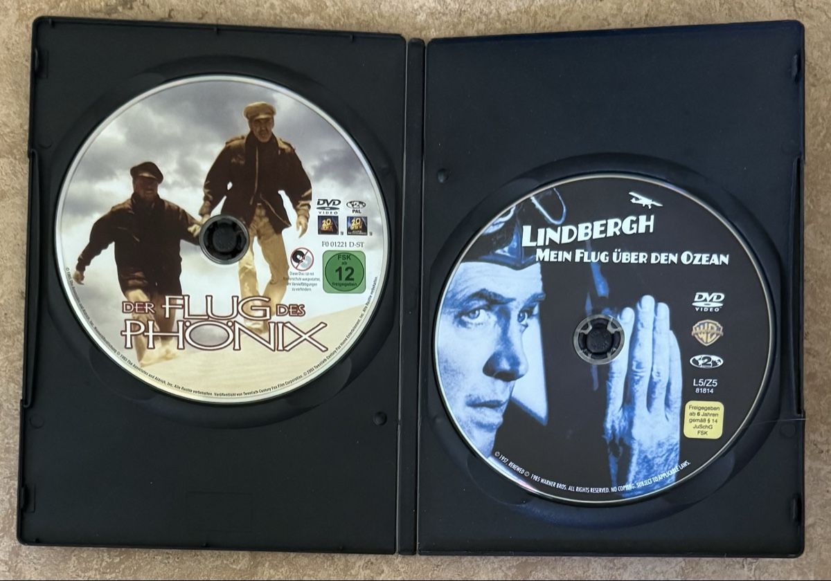 Tutti i DVDs: DER FLUG DES PHÖNIX UND LINDBERGH MEIN FLUG ÜBER DEN OZEAN – Nuovo (secondo la descrizione) da Dietikon venduto da AndreaSch01 2