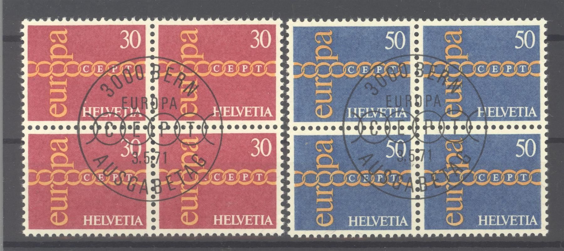 Tutti i francobolli: 1971, Europa, Viererblöcke, ET – Usato da Willisau venduto da Vollstempel