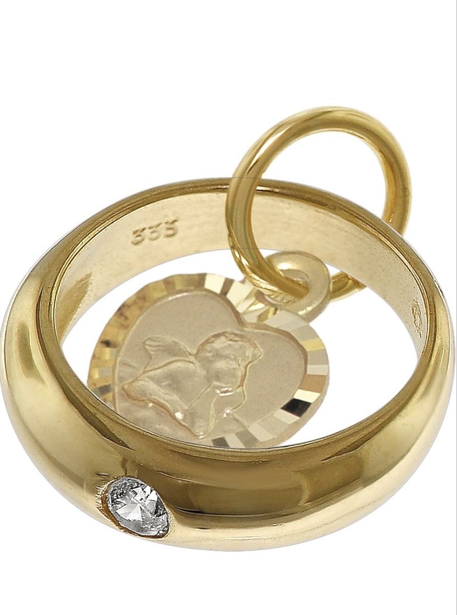 Anhänger: Taufring mit Engelherz Gold 333 – Neu und originalverpackt aus Hemmental von MeinGold1 2