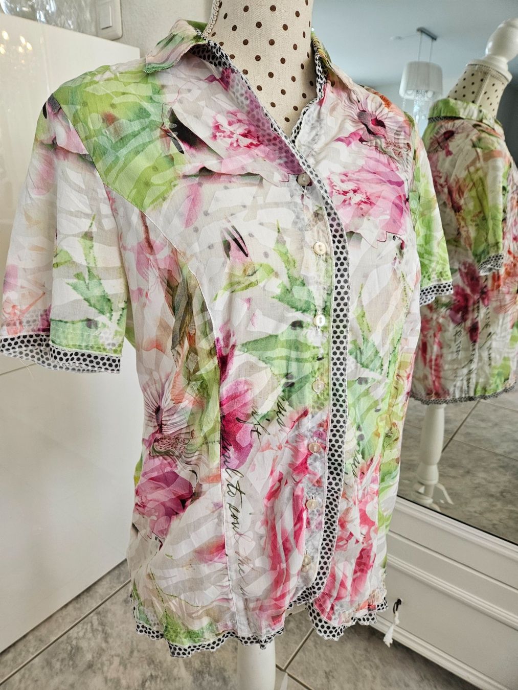 Camicette: Bluse Kurzarm Grösse 38 / M von FER mit Blumen transparent – Usato da Gossau ZH venduto da fashiontwo 4