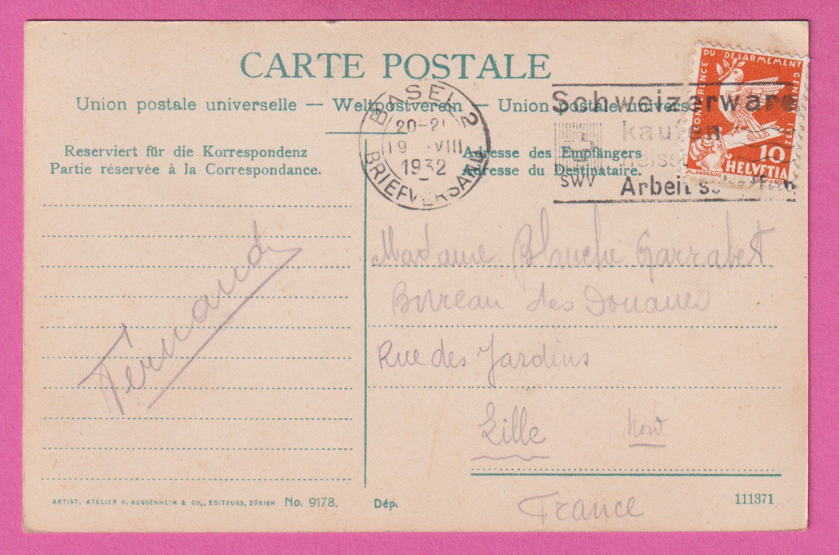 Cartoline postali: Ilanz gel 1932 – Usato da Einsiedeln venduto da dillie 1
