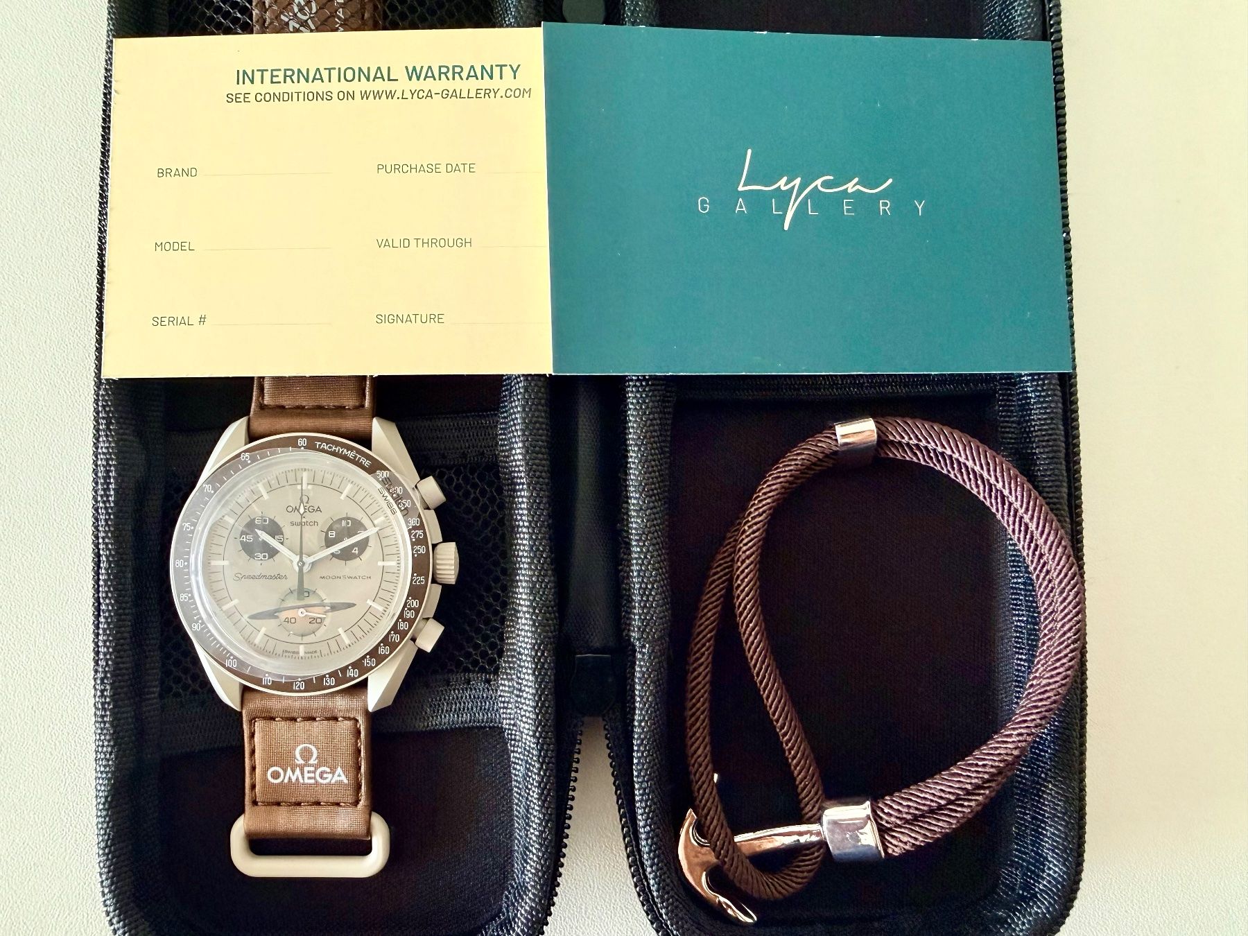 OMEGA x SWATCH Mission to Saturn + free brown cord bracelet (Neu