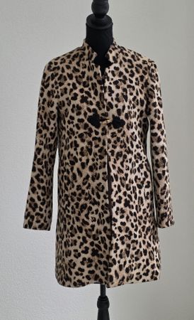  H&M Damen Mantel Leo Muster Baumwolle braun schwarz Gr.S