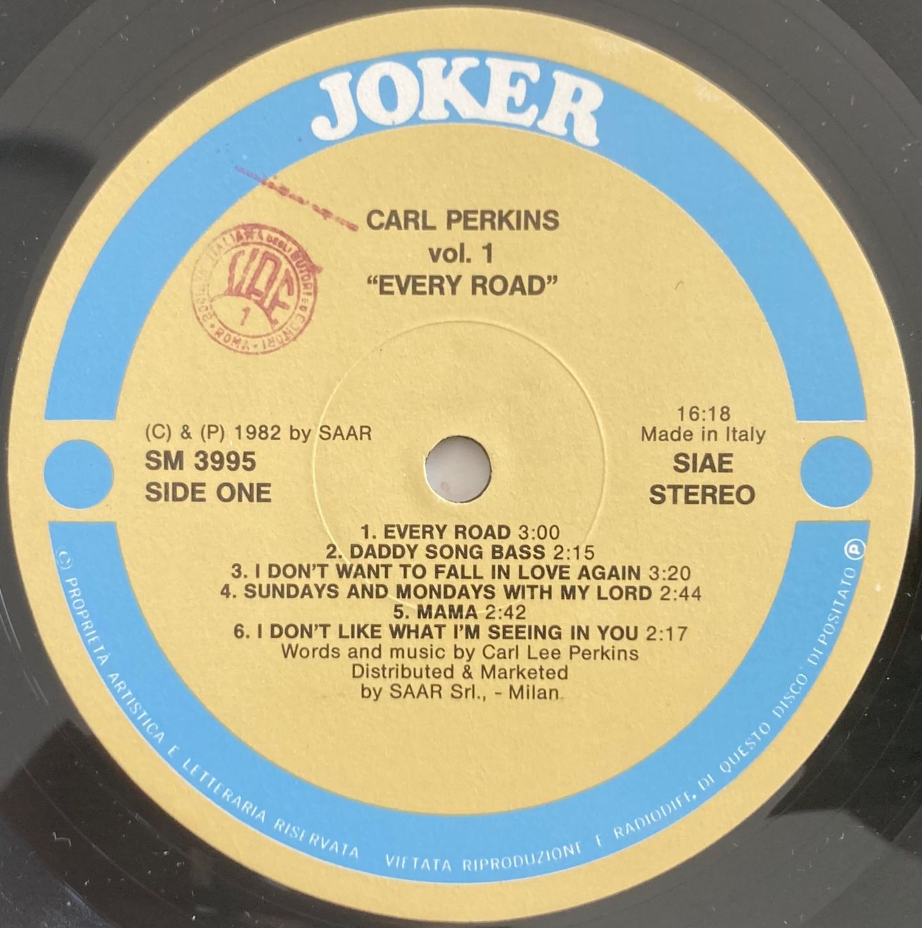 Dischi in vinile: CARL PERKINS - VOL.1 "EVERY ROAD" – Usato da Poliez-Pittet venduto da Newtown-Records 2