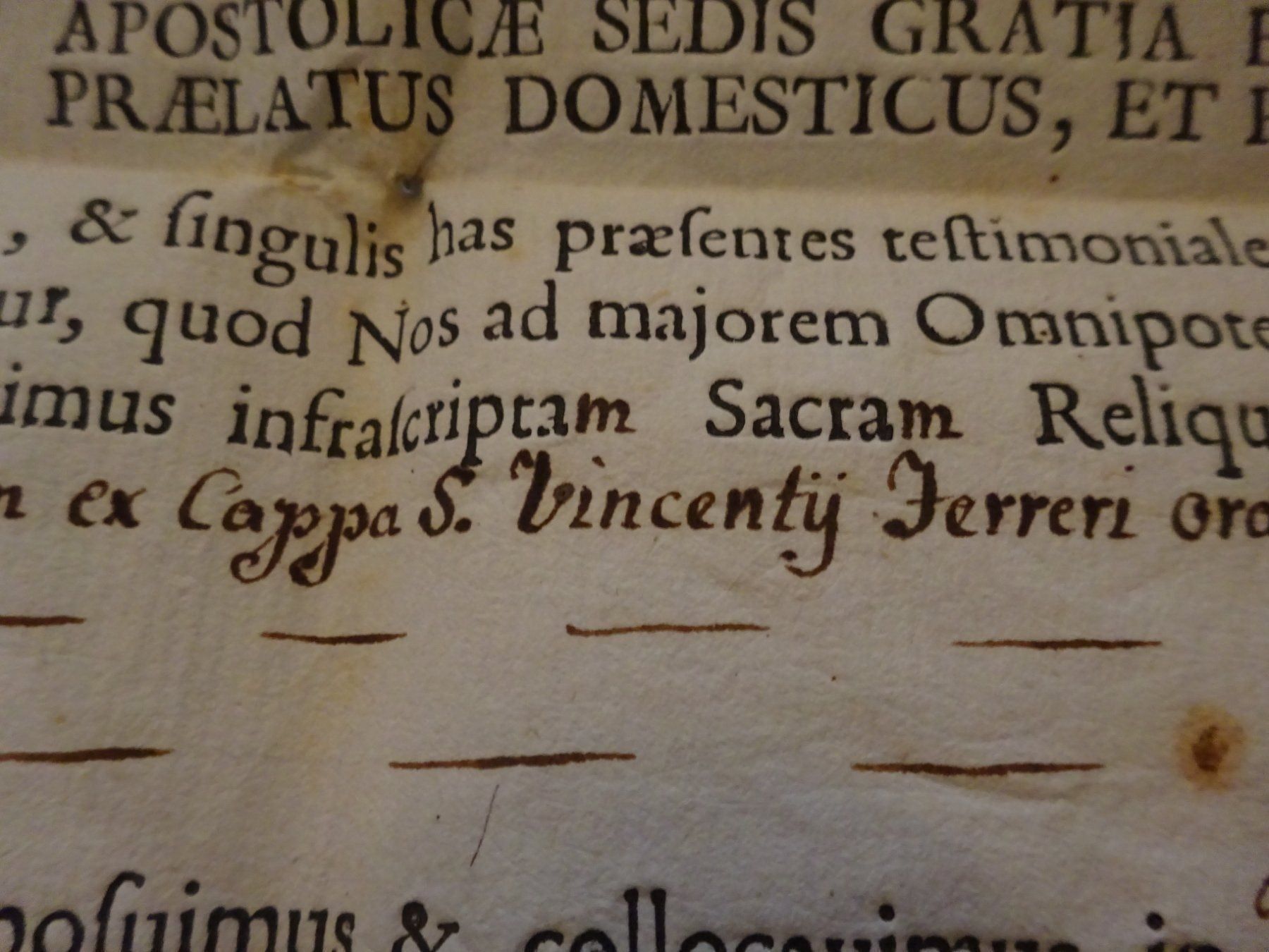 Documenti: Reliquie Dokument Kirche / Hl. Vinzenz – Usato da Esslingen venduto da eintagammeer 2