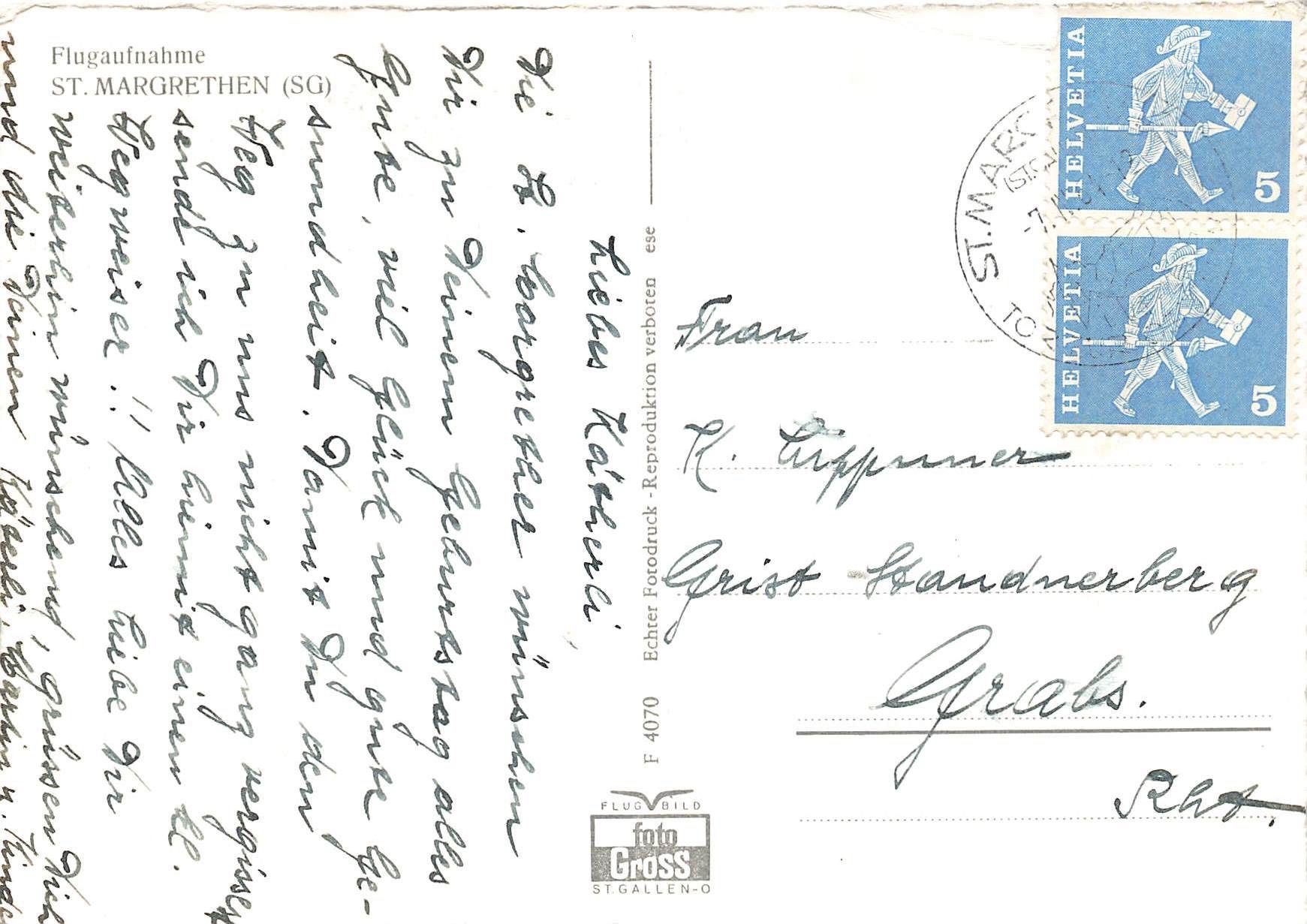 Cartoline postali: St. Margrethen – Usato da Biasca venduto da Blenio71 1