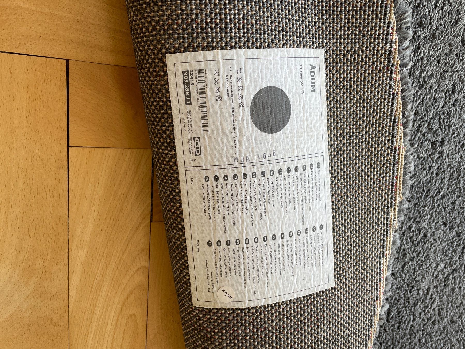 Ikea Tappeti: Runder Teppich dunkelgrau 130cm – Usato da Luzern venduto da Leelii 1
