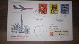 Swissair Basel - (Zürich) - Wien 01.04.1967