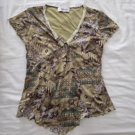 Green boho top from Armand Thierry