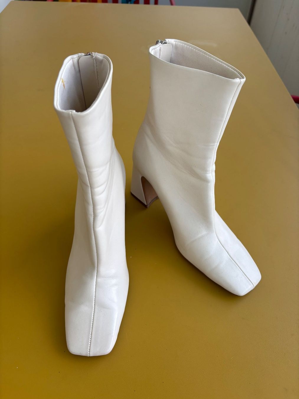 Mango Scarpe da donna: MANGO weisse  Square-toe Stiefelette Gr. 36 – Usato da Zürich venduto da missmodernage