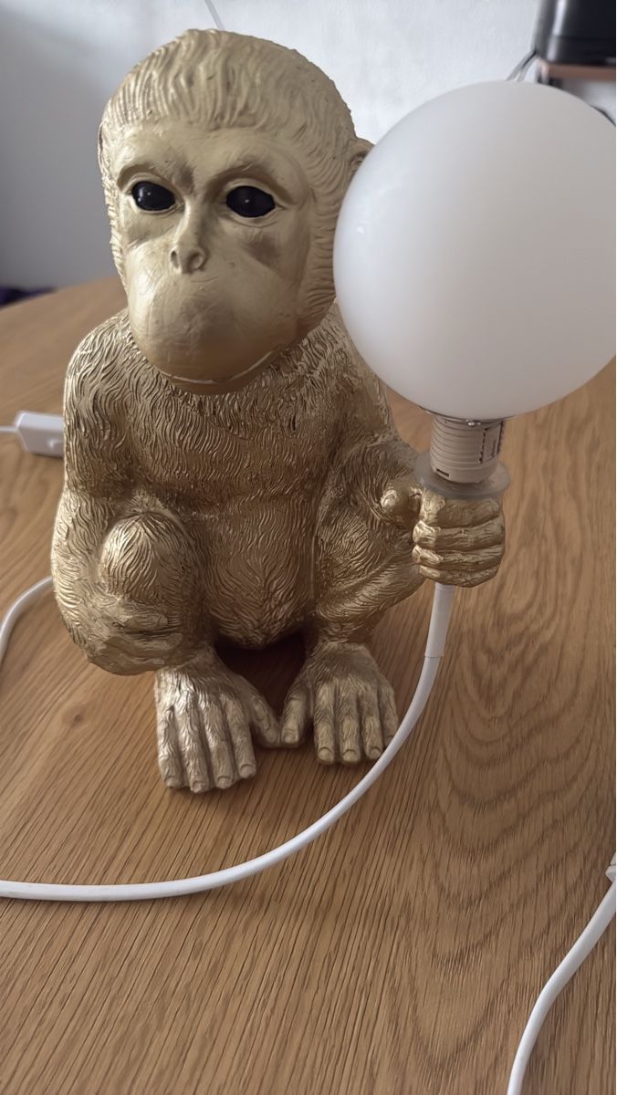 Lampade: Originelle Affenlampe, goldfarben - Ein echter Hingucker – Nuovo (secondo la descrizione) da Fribourg venduto da mal_fq2y