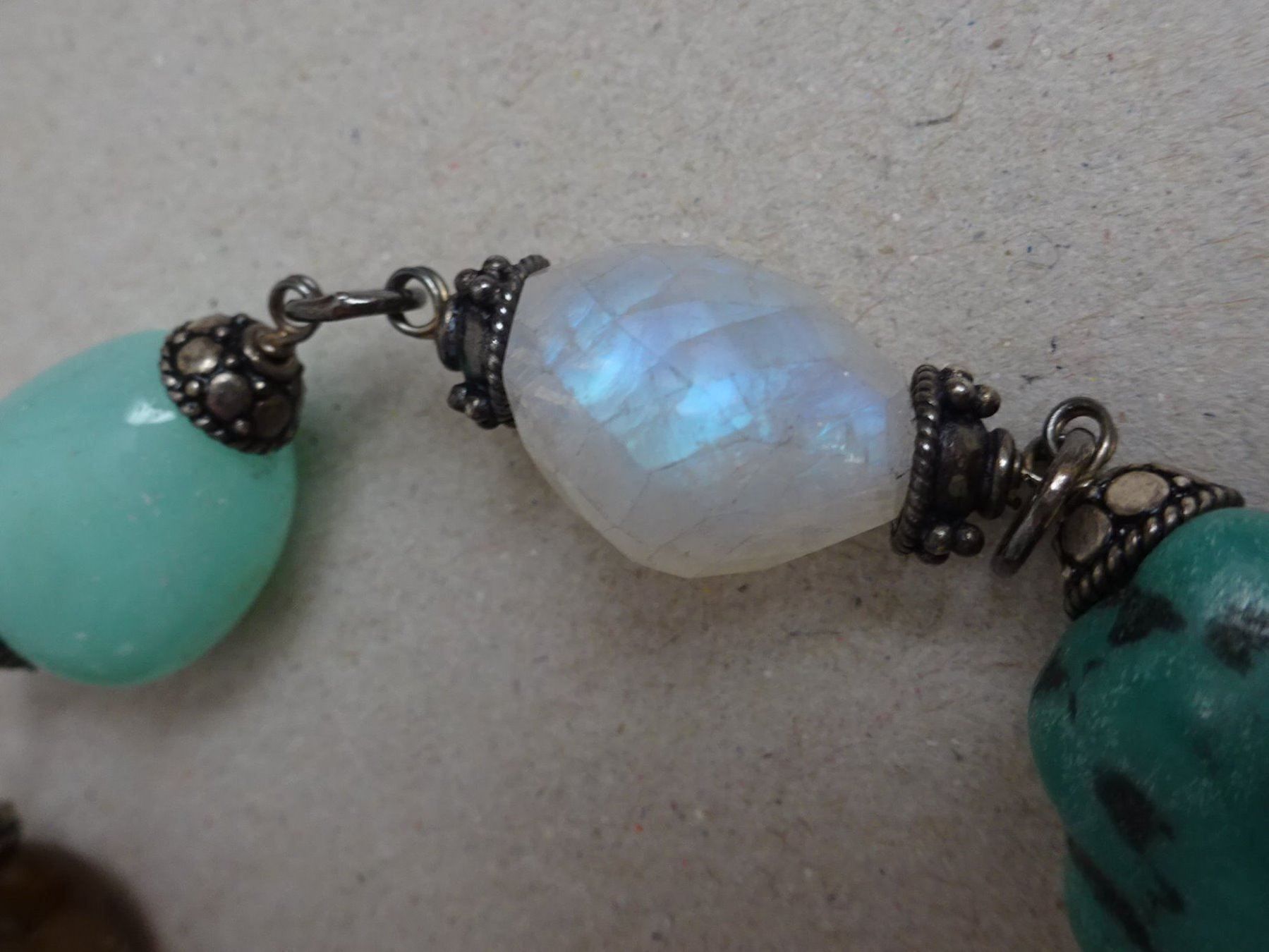 Catenine: Multicolor Edelsteinkette - 925 S – Usato da Esslingen venduto da eintagammeer 8