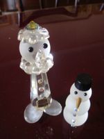 2 Glasfiguren, Clown und Schneemann