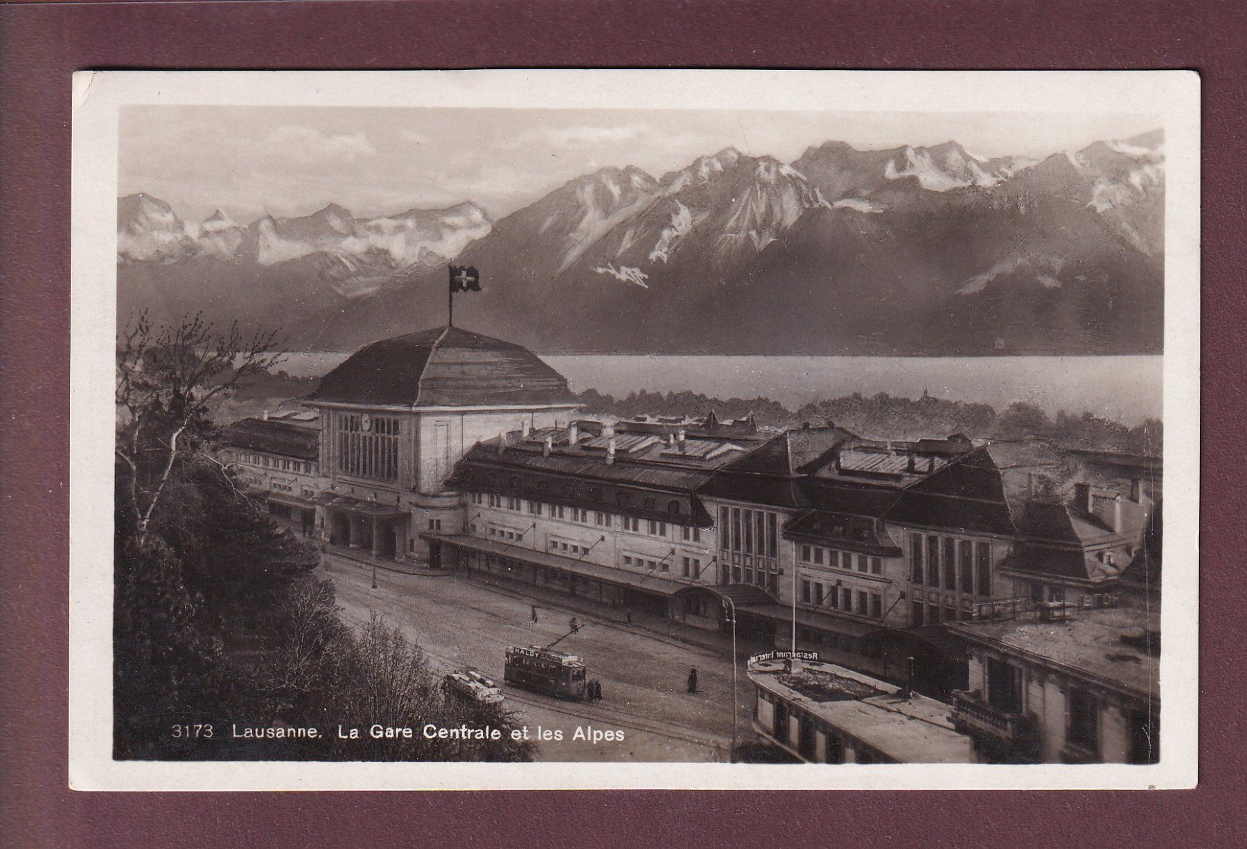 Ansichtskarten: LAUSANNE - Gare - Tram – Gebraucht aus Pully von nicecards