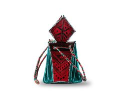 Schlussverkauf - Tuareg Lederbeutel gelb/rot klein