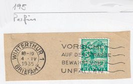 Perfin 195, PR Co Briefausschnitt